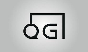 lettera qg logo design. qg logo con piazza forma nel nero colori vettore gratuito vettore modello.