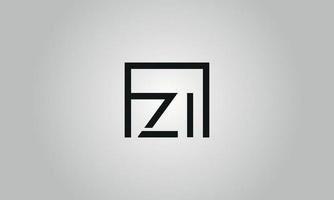 lettera zi logo design. zi logo con piazza forma nel nero colori vettore gratuito vettore modello.