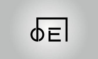 lettera oe logo design. oe logo con piazza forma nel nero colori vettore gratuito vettore modello.