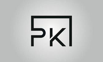 lettera pk logo design. pk logo con piazza forma nel nero colori vettore gratuito vettore modello.