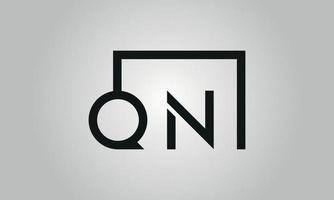lettera qn logo design. qn logo con piazza forma nel nero colori vettore gratuito vettore modello.