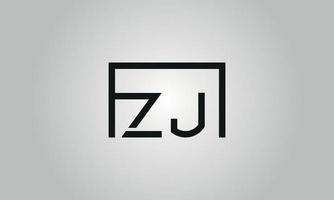 lettera zj logo design. zj logo con piazza forma nel nero colori vettore gratuito vettore modello.