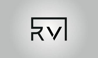 lettera rv logo design. rv logo con piazza forma nel nero colori vettore gratuito vettore modello.