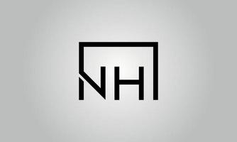 lettera nh logo design. nh logo con piazza forma nel nero colori vettore gratuito vettore modello.