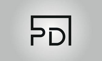 lettera pd logo design. pd logo con piazza forma nel nero colori vettore gratuito vettore modello.