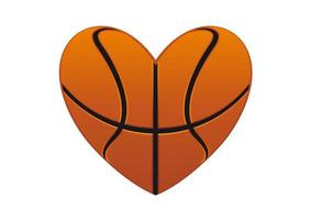 pallacanestro palla cuore vettore