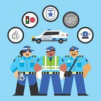 polizia lavoro piatto design personaggio illustrazione vettore