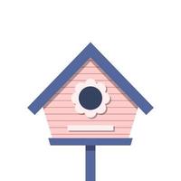 rosa e blu carino uccello Casa illustrazione vettore