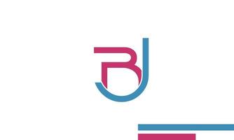 alfabeto lettere iniziali monogramma logo bj, jb, b e j vettore