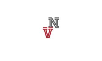 alfabeto lettere iniziali monogramma logo vn,nv, v e n vettore