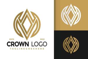 lettera m corona circolare logo disegno, marca identità loghi vettore, moderno logo, logo disegni vettore illustrazione modello