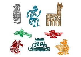 azteco e maya antico disegno arte vettore