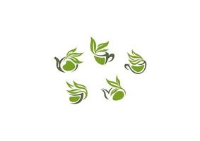 verde erbaceo tè simboli vettore