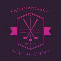 golf accademia logo, emblema con club vettore