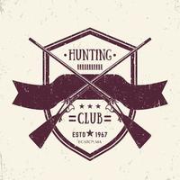 a caccia club Vintage ▾ logo con Due attraversato vecchio fucili, vettore retrò emblema