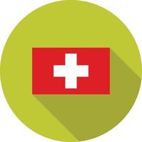 Svizzera piatto lungo ombra icona vettore