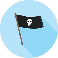 pirata bandiera ii piatto lungo ombra icona vettore