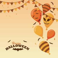 contento Halloween lettering carta vettore