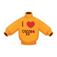 cappotto con amore caffè lettering vettore