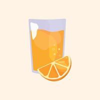 bicchiere di arancia succo. vettore