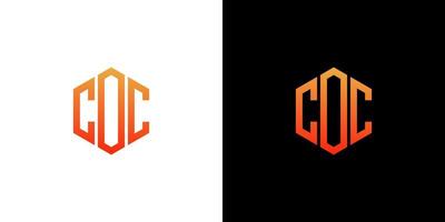coc lettera logo design poligono monogramma icona modello vettoriale