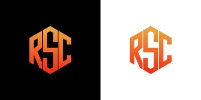 rsc lettera logo design poligono monogramma icona modello vettoriale