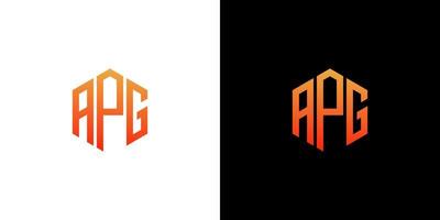 apg lettera logo design poligono monogramma icona modello vettoriale