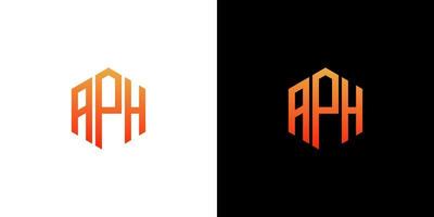 aph lettera logo design poligono monogramma icona modello vettoriale