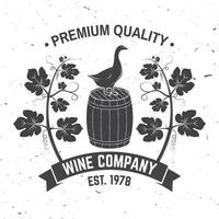 azienda vinicola distintivo, cartello o etichetta. vettore illustrazione.