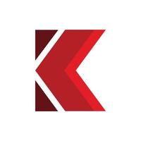 rosso lettera K freccia logo design vettore