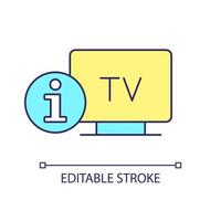 ottenere informazione a partire dal televisione rgb colore icona. telecomunicazioni industria. divertimento e notizia. isolato vettore illustrazione. semplice pieno linea disegno. modificabile ictus.