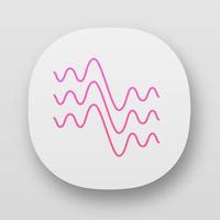 fluente ondulato Linee App icona. ui UX utente interfaccia. fluido parallelo onde sonore. suono onde. astratto biologico forme d'onda. vibrazione ampiezza. ragnatela o mobile applicazioni. vettore isolato illustrazione