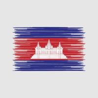 pennello bandiera cambogiana. bandiera nazionale vettore