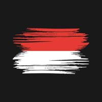 pennellate della bandiera dell'indonesia o del monaco. bandiera nazionale vettore