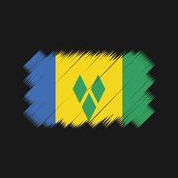 Saint Vincent e Grenadine bandiera pennello vettore. bandiera nazionale vettore