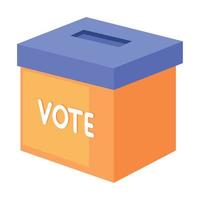 votazione urna scatola di cartone vettore
