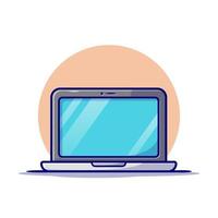 il computer portatile cartone animato vettore icona illustrazione. tecnologia oggetto icona concetto isolato premio vettore. piatto cartone animato stile