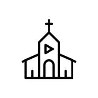 in linea traduzione cristiano Chiesa servizio streaming video, cappella media piatto vettore icona per applicazioni e siti web