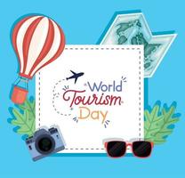 poster della giornata mondiale del turismo vettore