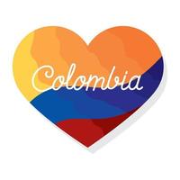 bandiera colombiana nel cuore vettore