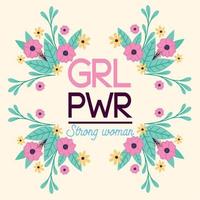 grl pwr lettering telaio vettore