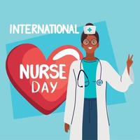 internazionale infermiera giorno cartolina vettore
