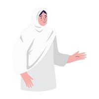 donna musulmana in piedi vettore