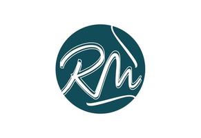 rm lettera logo e icona design modello vettore