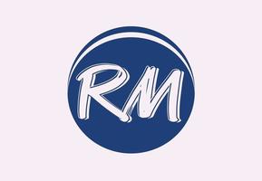 rm lettera logo e icona design modello vettore