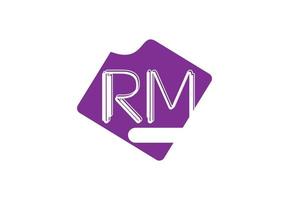 rm lettera logo e icona design modello vettore