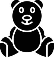 icona del glifo con orsacchiotto vettore
