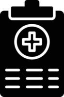 icona del glifo referto medico vettore