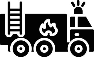 icona del glifo del camion dei pompieri vettore