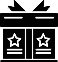 icona del glifo con scatola regalo vettore